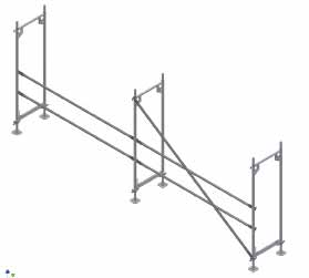 colocación de las barras y diagonales andamio